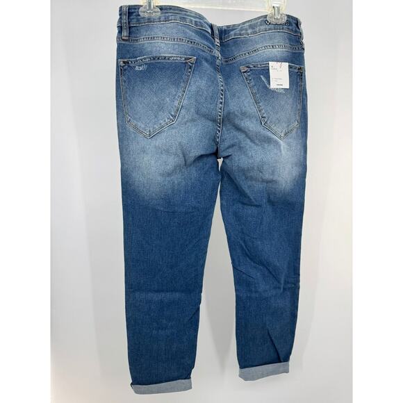 Vigoss Thompson Womens Denim Mid Rise Distressed Jeans Tapered Size 32 Blue NWT - Picture 5 of 8
